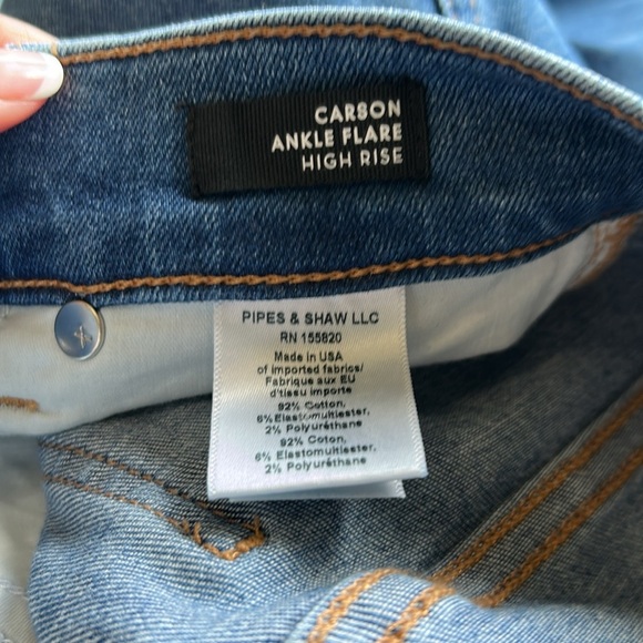 Veronica Beard Carson Ankle Flare Jean Tide Down High Rise Italian Denim Sz 25 - Picture 11 of 13